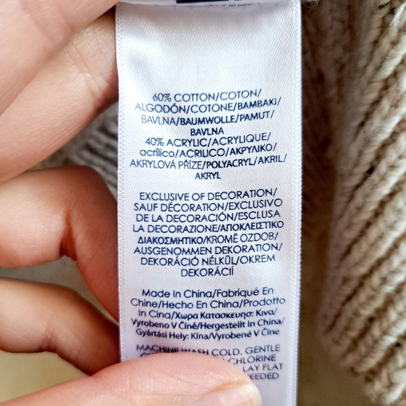 Women's Chaps Beige Cable Knit Cardigan with Pockets - Picture 12 of 13